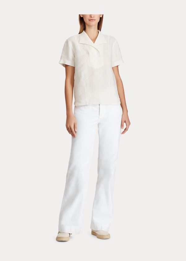 Ralph Lauren Mid-Rise Flare Cotton Bukser Dame Danmark (FZRAB5297)